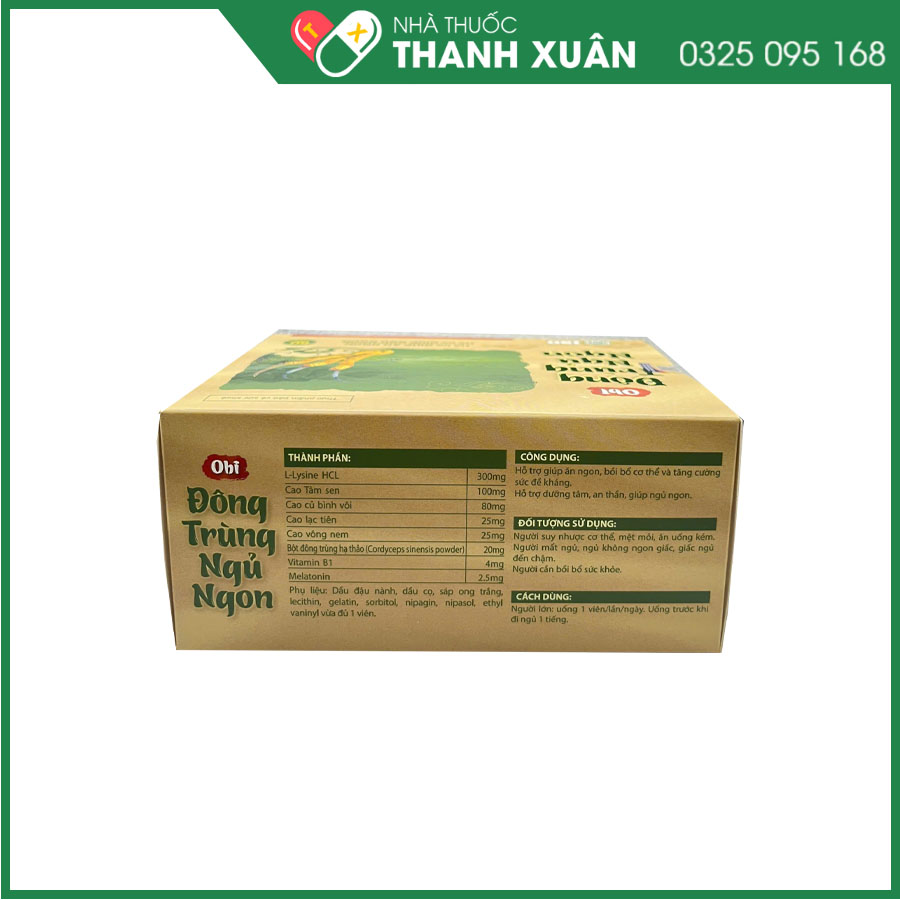 Obi Đông Trùng Ngủ Ngon - Hỗ trợ tiêu hóa, tăng sức đề kháng